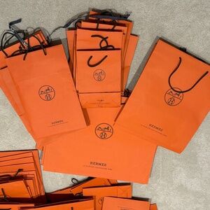 Hermes Orange Gift Paper Shopping Bags - All Sizes - Multiple of Each